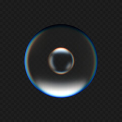 3D glass molecular sphere vector illustration realistic refraction and reflection transparent effect. Perfect for use in web graphics, educational material, medical cosmetic or beauty skincare product