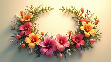 Midsummer flowers on head, natural festive wreath
