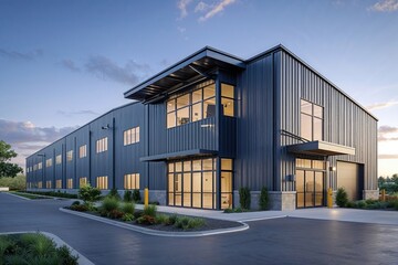 Obraz premium Modern Warehouse Distribution Center with Office Space and Direct Access