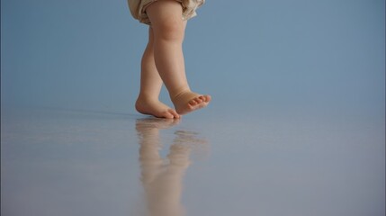 Tiny steps, big world: Baby exploring new horizons with confident strides