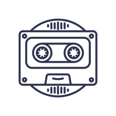 A cassette tape icon evokes retro vibes and analog nostalgia.