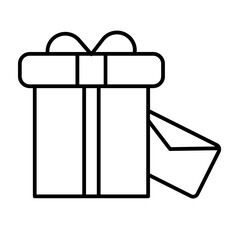 Present gift box icon. Vector isolated elements. Christmas gift icon illustration vector symbol. Surprise present linear design. Stock vector.