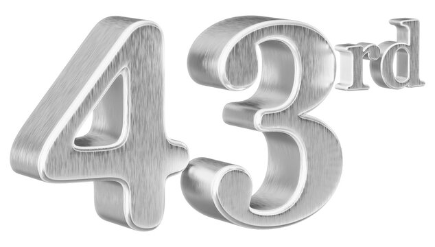 43rd Anniversary silver Number 3D