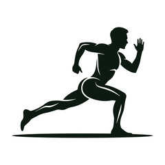 Dynamic Sprinter Silhouette Power and Speed in Motion