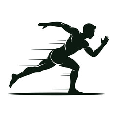 Dynamic Sprinter Silhouette Power and Speed in Motion