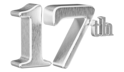 17th Anniversary silver Number 3D