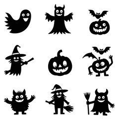 "Halloween Vector Collection &ndash; Pumpkins, Ghosts, Witches, and Spooky Elements"


