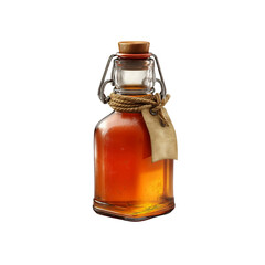 Amber Liquid in Vintage Swing-Top Bottle with Rope and Tag