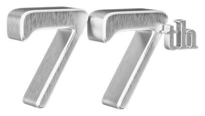 77th Anniversary silver Number 3D
