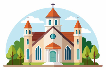 Stylish Church Graphic Vector