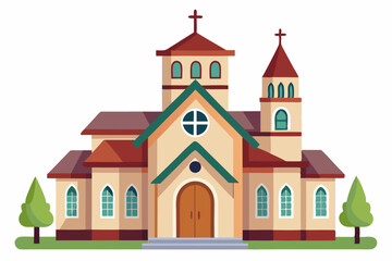 Editable Church Vector Background