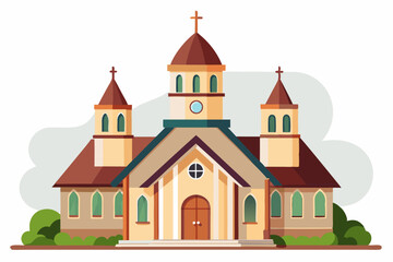 Fototapeta premium Church Structure Vector Template