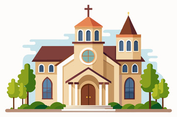Fototapeta premium Church Icon White Background