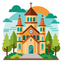 Fototapeta premium Church Graphic Template Background