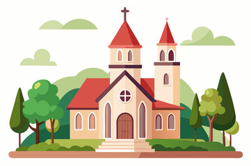 Naklejka premium Empty Background Church Vector