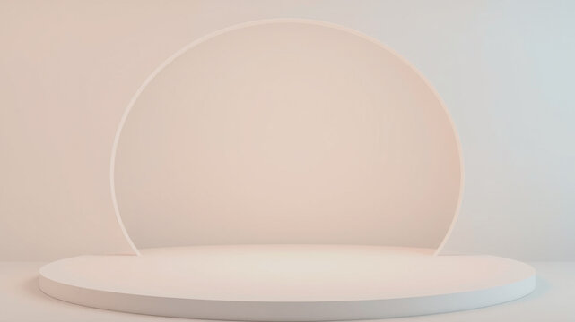 Minimalist 3d render of a blank podium stage for product display and presentation