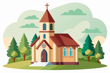 Naklejka premium Flat Church Background Design