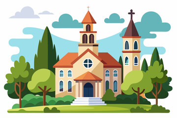 Naklejka premium Clean Church Design Vector