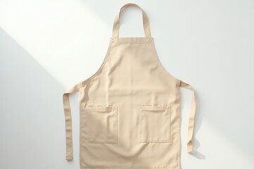 Naklejka premium beige-apron-kitchen-cooking-baking-uniform-workwear-chef-apparel