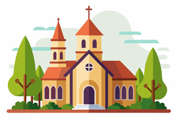 Naklejka premium Elegant Church Vector Design