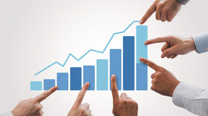 Teamwork Analyzing Positive Business Growth Chart