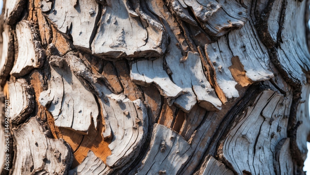 Fototapete close up of tree bark showing intricate patterns and textures