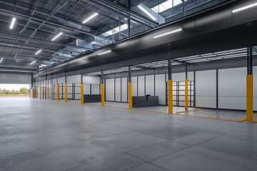 Modern Distribution Center Design Featuring Integrated Office Space and Large Loading Docks