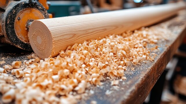 Woodworking process, sawdust, lumber