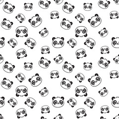 seamless pattern with cute pandas