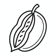 Borlotti Bean outline icon on white background