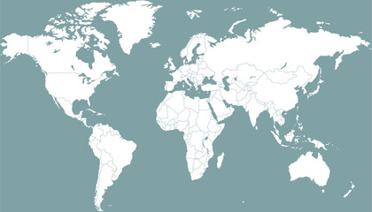 World map. Grey modern vector map. Silhouette map.	