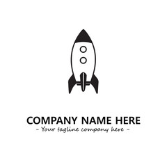 Rocket silhouette logo company design vector illustration
