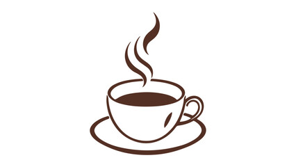 cup of coffee with smoke brown shape 