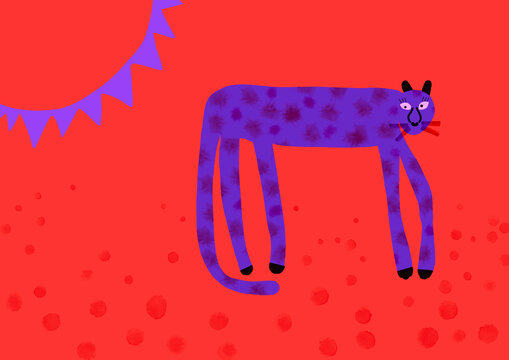Colorful cheetah with spots