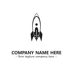 Rocket silhouette logo company design vector illustration