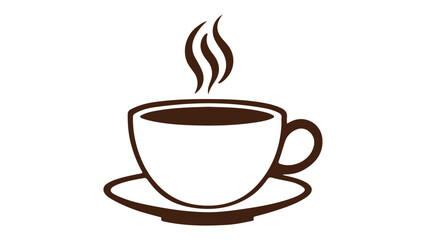 simple brown cup of coffee icon vector illustration on white background