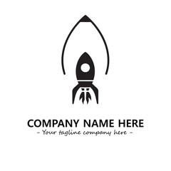 Rocket silhouette logo company design vector illustration