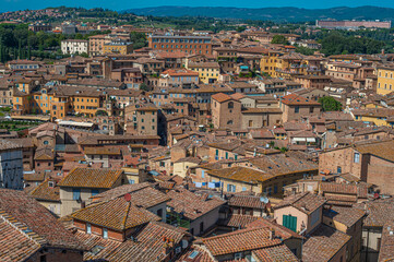 Aerial View of Siena Historic Cityscape Italy