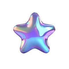 Holographic iridescent star shape on black background
