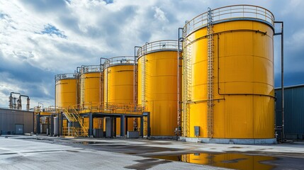 Obraz premium Hazardous chemical storage facility isolated on white background