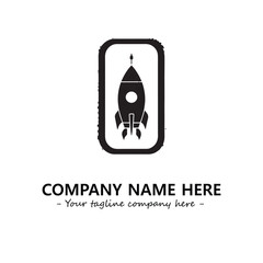 Rocket silhouette logo company design vector illustration
