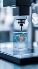 Next-gen printer technology progressive for seamless color accuracy, innovative printer technology progressive for cutting-edge digital output. Advanced technology analyzing a crystal structure.