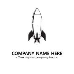 Rocket silhouette logo company design vector illustration