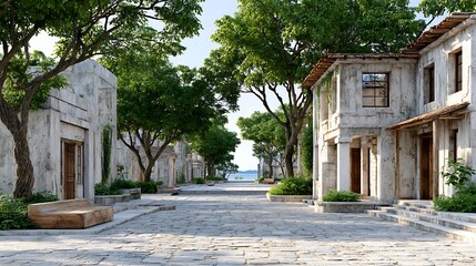 Colonial Ruins on Royale Island with Lush Trees and Serene Pathway