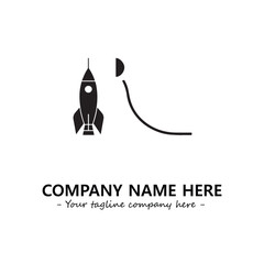 Rocket silhouette logo company design vector illustration