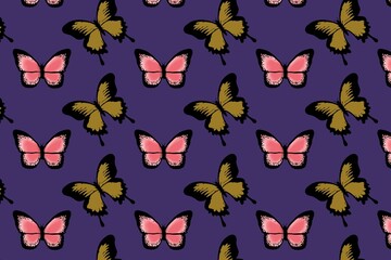 seamless background with butterflies