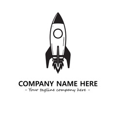 Rocket silhouette logo company design vector illustration