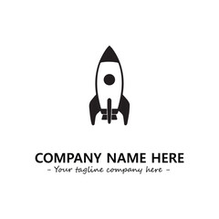 Rocket silhouette logo company design vector illustration