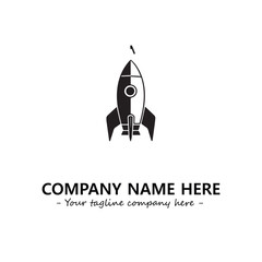 Rocket silhouette logo company design vector illustration