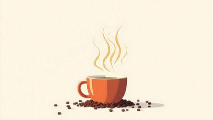 Obraz premium Flat Develop sleek coffee branding mockup imagery integrating minimalist design vibrant textures and premium brand elements to elevate product appeal in modern settings. in Simple flat cute vector il